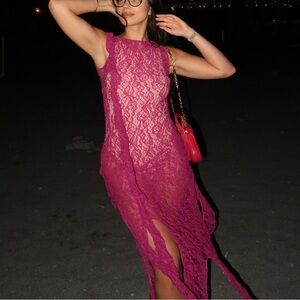 Zara Asymetric Lace Cover Up Dress